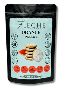 Flèche Healthy Treats - Sugar Free Orange Cookies - Grain Free, Low Carb & Keto Approved