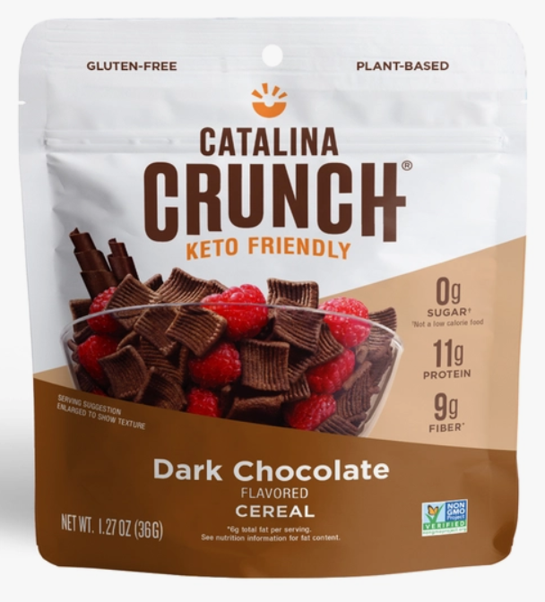 Catalina Crunch - Dark Chocolate Cereal (1.27 oz) - Gluten Free, Low Sugar, Low Carb & Keto Friendly