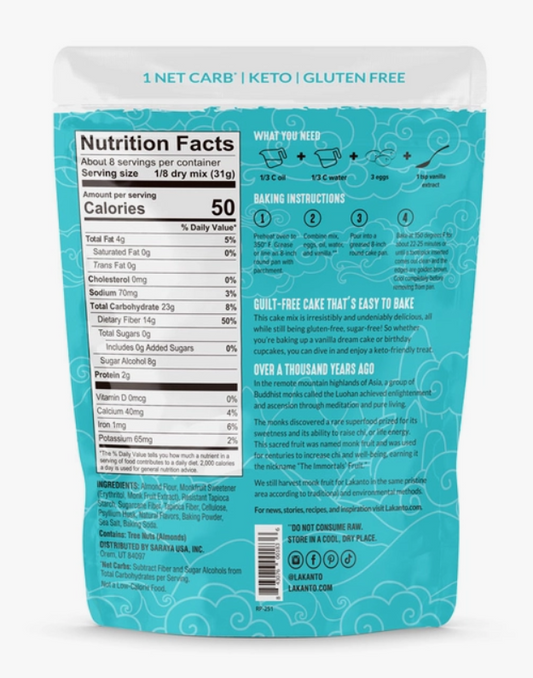 Lakanto - Keto Cake Mix, Vanilla Cake - Gluten Free, Sugar Free, Low Carb