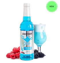 Load image into Gallery viewer, Skinny Mixes - Genie Syrup - Tangy Blue Raspberry - 0 Calories, 0 Sugar, 0 Carbs &amp; Keto Approved
