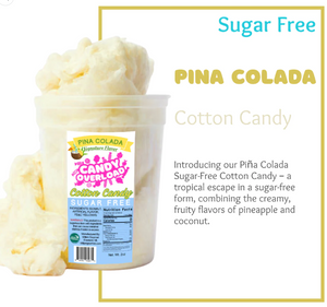 Mitten Gourmet - Pina Colada, Sugar Free Cotton Candy (2 oz) - Gluten Free, Sugar Free, Low Carb & Keto Approved