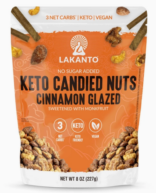 Lakanto - Keto Candied Nuts (Cinnamon Glazed) - Vegan, Gluten Free, Sugar Free, Low Carb (8 oz)