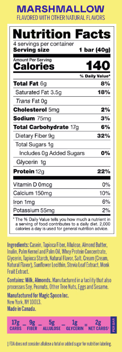 Magic Spoon - Marshmallow Protein Treats - GF, SF, LC, KETO & DIABETIC FRIENDLY