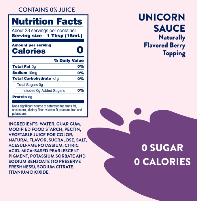 Skinny Mixes - Unicorn Sauce - 0 Calories, 0 Sugar, 0 Carbs & Keto Approved