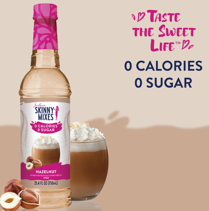 Skinny Mixes - Hazelnut Sugar Free Syrup - 0 Calories, 0 Sugar, 0 Carbs & Keto Approved