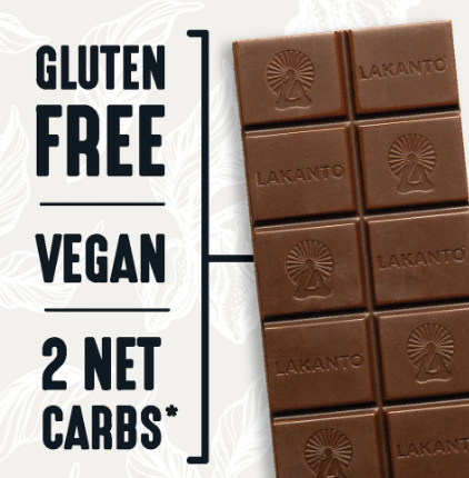 Lakanto - Coconut Sugar-Free Chocolate Bar - Vegan, Gluten Free, Sugar Free, Low Carb