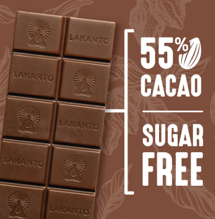 Lakanto - Creamy Milk Chocolate Sugar-Free Chocolate Bar - Vegan, Gluten Free, Sugar Free, Low Carb