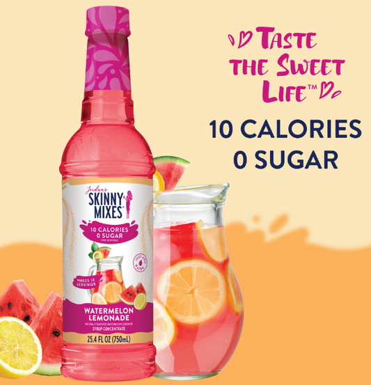 Skinny Mixes - Watermelon Lemonade Concentrate - 0 Calories, 0 Sugar, 0 Carbs & Keto Approved