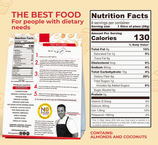 No Sugar Aloud - Pizza Crust (Keto, Sugar Free, Vegan, Paleo, Dairy Free & Gluten Free)