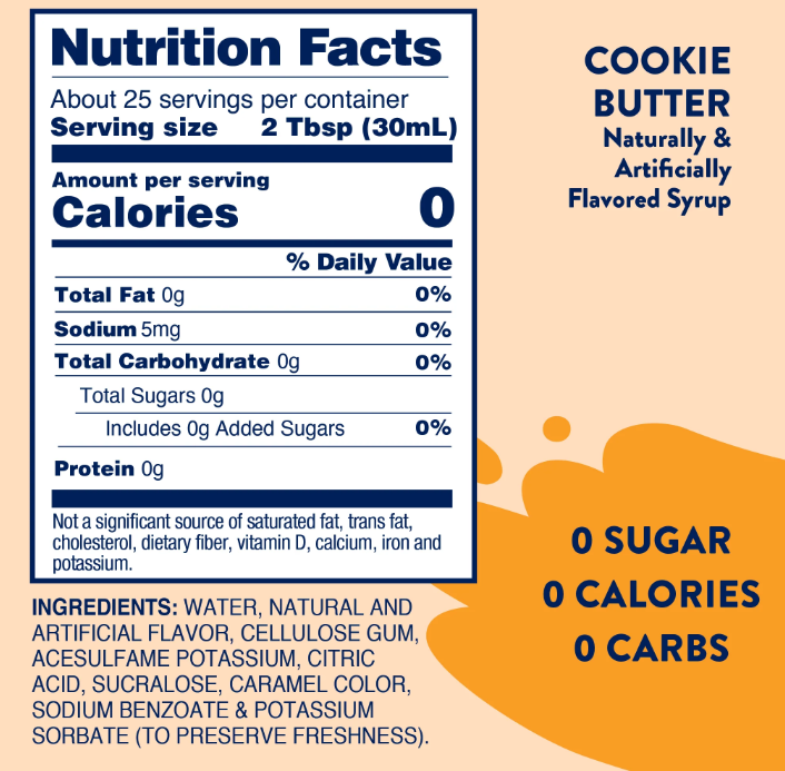 Skinny Mixes - Cookie Butter - 0 Calories, 0 Sugar, 0 Carbs & Keto Approved