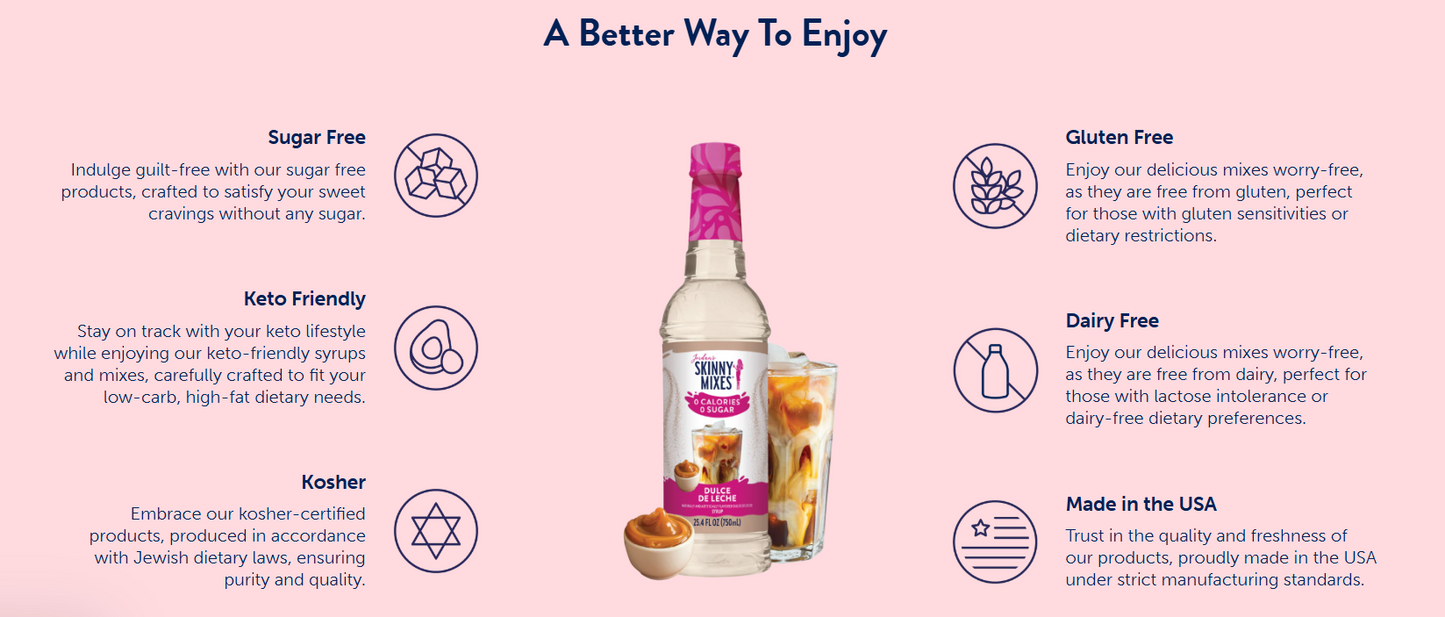 Skinny Mixes - Dulce De Leche Syrup - 0 Calories, 0 Sugar, 0 Carbs & Keto Approved