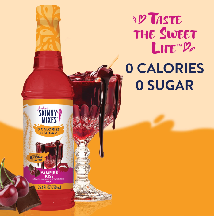 Skinny Mixes - Vampire Kiss, Chocolate & Cherry Syrup - 0 Calories, 0 Sugar, 0 Carbs & Keto Approved