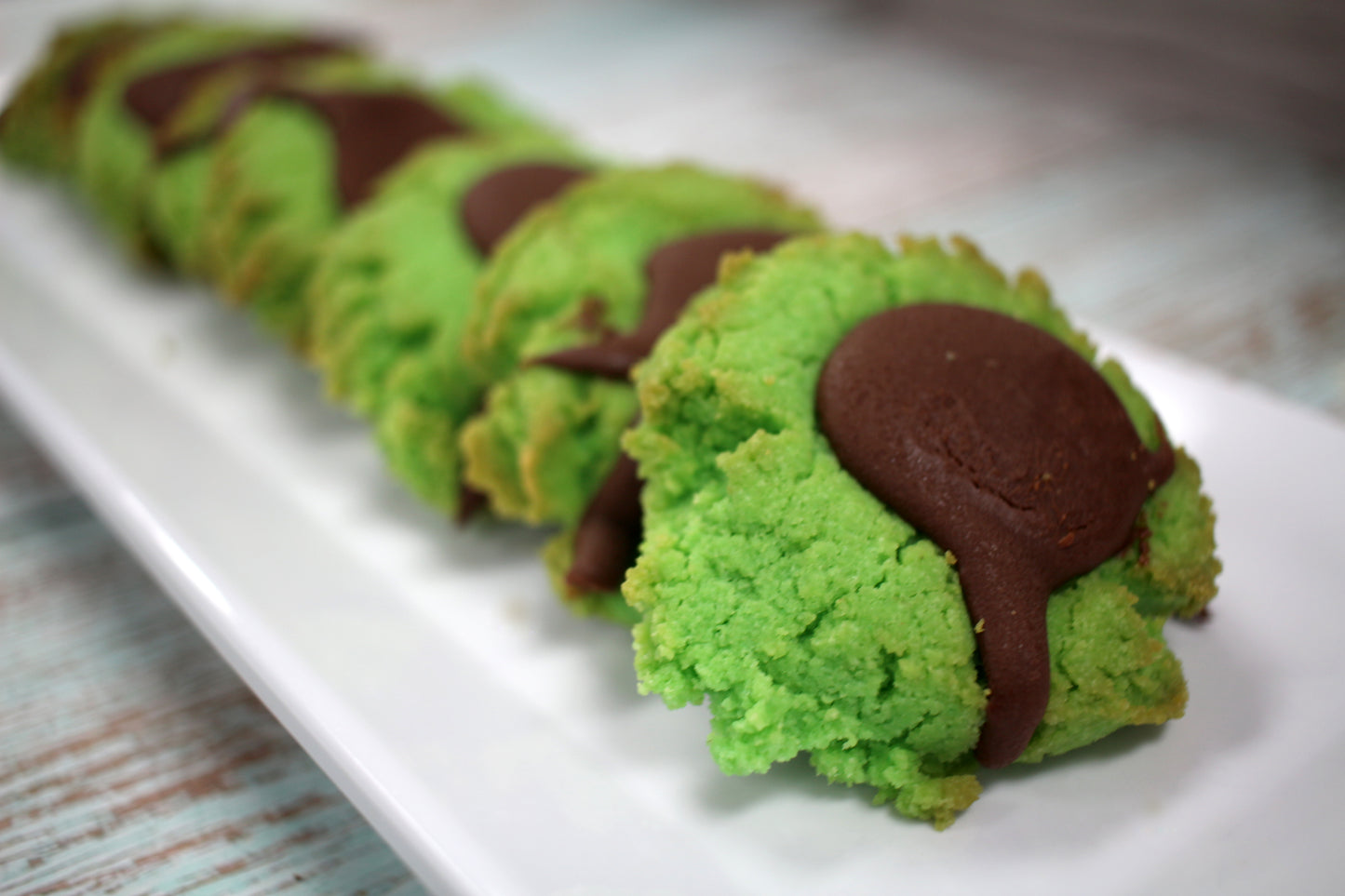 Carb Smart Grinchy Mint Buttons Cookies - Chocolate Center - Gluten Free, Sugar Free, Low Carb, Keto & Diabetic Friendly
