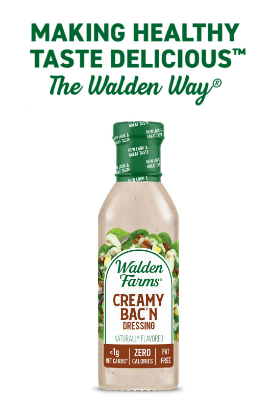 Walden Farms - Creamy Bac'N - Dressing - Gluten Free, Sugar Free, ZERO Carb, VEGAN & Keto Approved