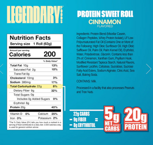 Legendary Foods - Cinnamon | Protein Sweet Roll - Gluten Free, Sugar Free, Low Carb & Keto Approved