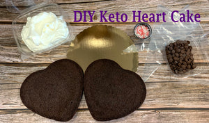 DIY Keto 8" HEART Cake Kit - Do It Yourself Cake Kit - Gluten Free, Sugar Free, Low Carb, Keto Approved