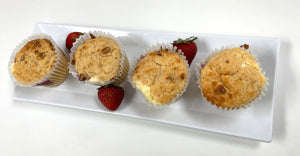 Keto Strawberry Cheesecake Muffins with Crumb Topping - Gluten Free, Sugar Free, Low Carb, Keto & Diabetic Friendly