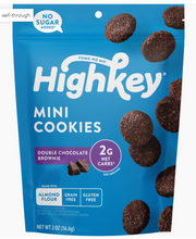 Load image into Gallery viewer, HighKey - Mini Cookies: Double Chocolate Brownie (2oz) - Gluten Free, Sugar Free, Low Carb &amp; Keto Approved
