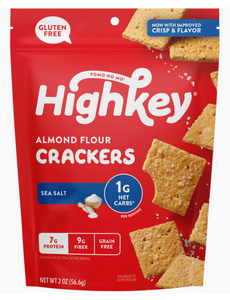 HighKey - Almond Flour Crackers: Sea Salt (2 oz) - Keto Crackers - Gluten Free, Sugar Free, Low Carb & Keto Approved