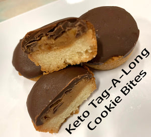 Keto Tag-A-Long Cookie Bites - Shortbread, Peanut Butter & Chocolate Cookies - Gluten Free, Sugar Free, Low Carb & Keto Approved