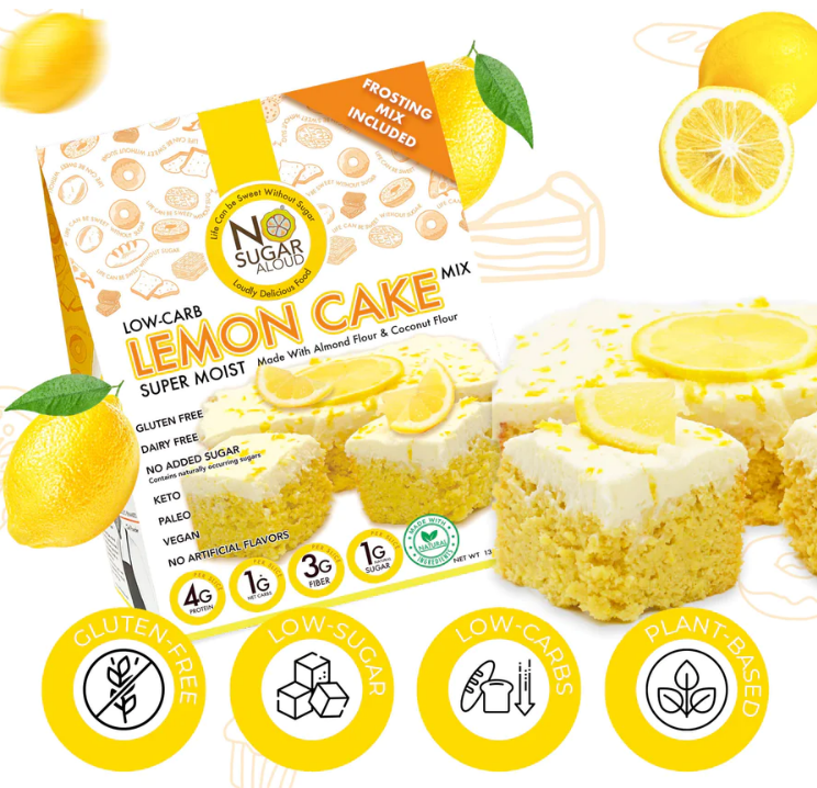 No Sugar Aloud - Lemon Cake Mix (Keto, Sugar Free, Vegan, Paleo, Dairy Free & Gluten Free)