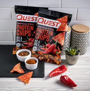 Quest Nutrition -Tortilla Style Protein Chips - Hot & Spicy - Gluten Free, High Protein, Low Carb, Keto Friendly