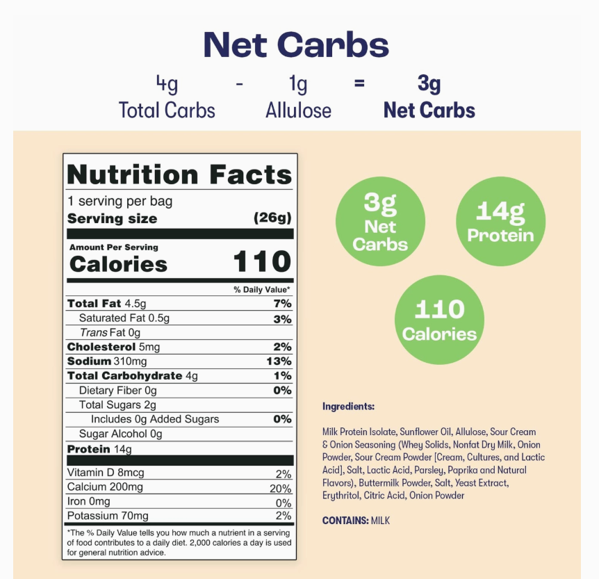 Better than Good Foods - Sour Cream & Onion Protein Puffs - Grab N' Go Bag - Gluten Free, Nut Free, Sugar Free, Soy Free, GMO Free, Nut Free