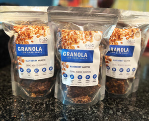 EKL Baked - Granola - Blueberry Muffin, Keto Granola - Gluten Free, Sugar Free, Low Carb & Keto Approved