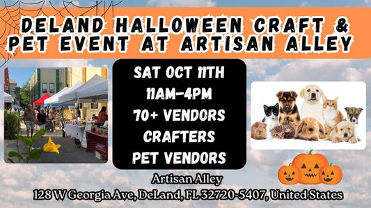 October 11th - 11 am - 4 pm - Deland Halloween Craft & Pet Event at Artisan Alley - Deland, Florida - Indoor/Outdoor