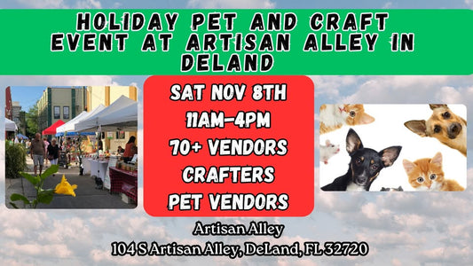 November 8th - 11 am - 4 pm - Deland Halloween Craft & Pet Event at Artisan Alley - Deland, Florida - Indoor/Outdoor