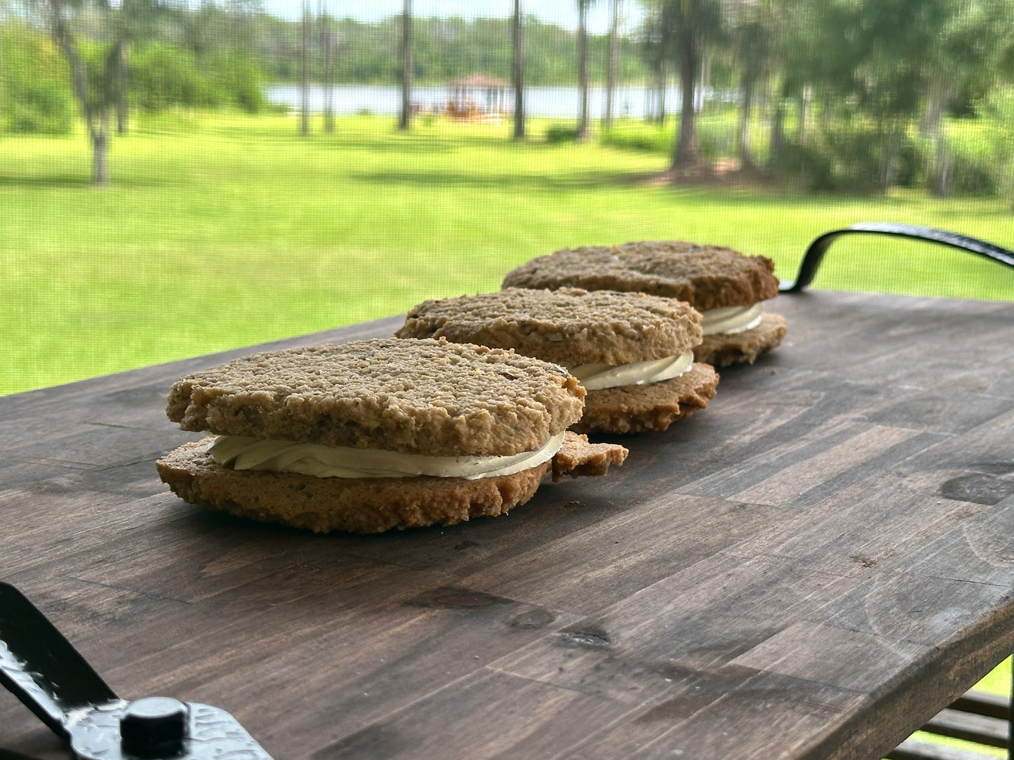 PICK UP ONLY - Keto Oatmeal Cream Pie Cookie, Giant Decorated Cookie - Gluten Free, Sugar Free, Low Carb & Keto Approved