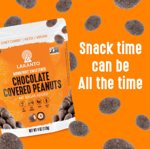 Lakanto - Chocolate Covered Peanuts - Vegan, Gluten Free, Sugar Free, Low Carb, Dairy Free & Keto Approved