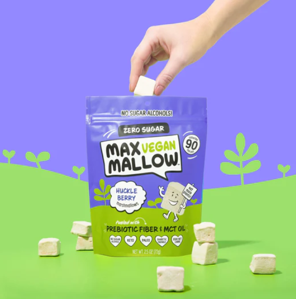 Max Mallow - Vegan Huckleberry Marshmallow - Gluten Free, Sugar Free, Dairy Free Marshmallow