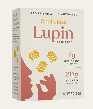 Chef's Kiss - Lupin Pasta - Radiatori - Gluten Free, Low Carb, Keto Approved, High Protein