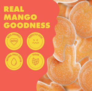 Shameless Snacks - Chili Mango Fire (1.8 oz) - Gummy Candy - VEGAN, Gluten Free, Sugar Free, Low Carb & Keto Approved