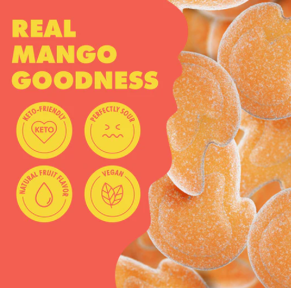 Shameless Snacks - Chili Mango Fire (1.8 oz) - Gummy Candy - VEGAN, Gluten Free, Sugar Free, Low Carb & Keto Approved