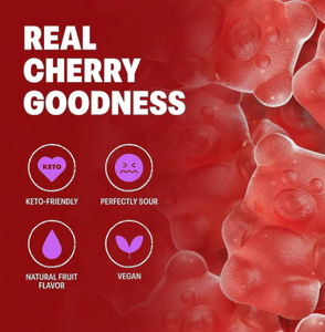 Shameless Snacks - So Berry Cherry (1.8 oz) - Gummy Candy - VEGAN, Gluten Free, Sugar Free, Low Carb & Keto Approved