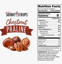 Load image into Gallery viewer, Skinny Mixes - Chestnut Praline Syrup - 0 Calories, 0 Sugar, 0 Carbs &amp; Keto Approved

