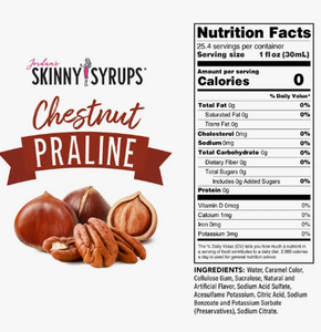 Skinny Mixes - Chestnut Praline Syrup - 0 Calories, 0 Sugar, 0 Carbs & Keto Approved