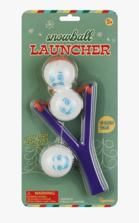Toysmith Holiday Snowball Launcher - Christmas Stocking Stuffer
