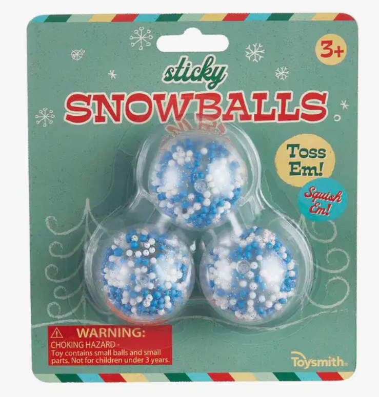 Toysmith Sticky Snowballs - Christmas Stocking Stuffer