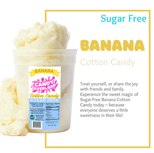 Mitten Gourmet - Banana, Sugar Free Cotton Candy (2 oz) - Gluten Free, Sugar Free, Low Carb & Keto Approved
