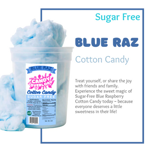 Mitten Gourmet - Blue Raz, Sugar Free Cotton Candy (2 oz) - Gluten Free, Sugar Free, Low Carb & Keto Approved
