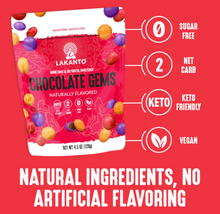 Load image into Gallery viewer, Lakanto - Sugar Free Chocolate Gems, 4.5 oz- Gluten Free, Sugar Free, Vegan, Low Carb
