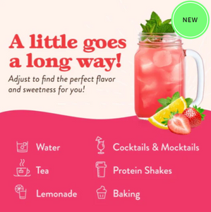 Skinny Mixes - Strawberry Lemonade Concentrate - 10 Calories, 0 Sugar, 2g Carbs