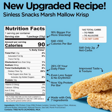 Load image into Gallery viewer, Better than Good Foods - Sinless Low Carb Marshmallow Krisp Bar - Gluten Free, High Protein, GMO Free, Nut Free
