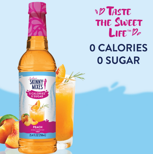 Skinny Mixes - Peach Syrup - 0 Calories, 0 Sugar, 0 Carbs & Keto Approved