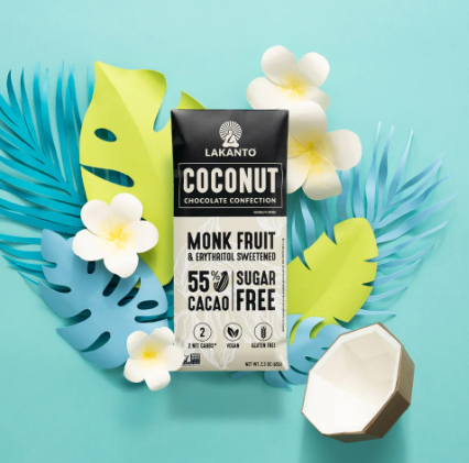 Lakanto - Coconut Sugar-Free Chocolate Bar - Vegan, Gluten Free, Sugar Free, Low Carb