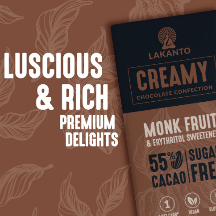 Lakanto - Creamy Milk Chocolate Sugar-Free Chocolate Bar - Vegan, Gluten Free, Sugar Free, Low Carb