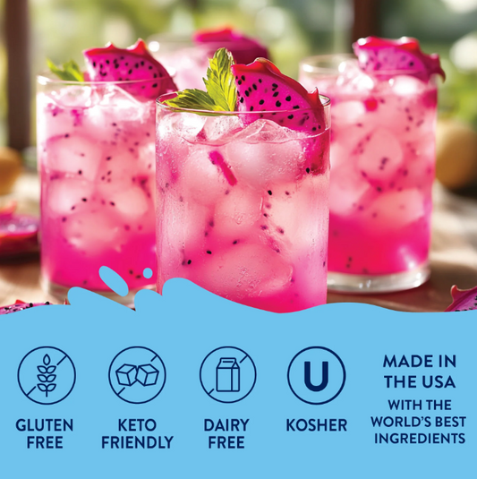 Skinny Mixes - Dragonfruit Acai - Flavor Infusion - 0 Calories, 0 Sugar, 0 Carbs & Keto Approved